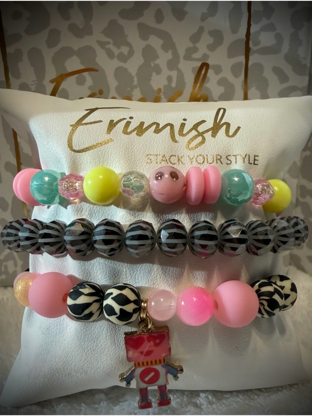 New ERIMISH Bracelets - 3 Pc - Pink - Custom Regular, Kids or Extended Size